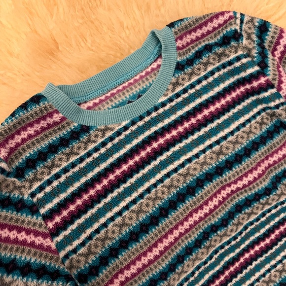 Set of 4! Uniqlo size100 cozy micro fleece pajama set, colorful stripes - Picture 3 of 11